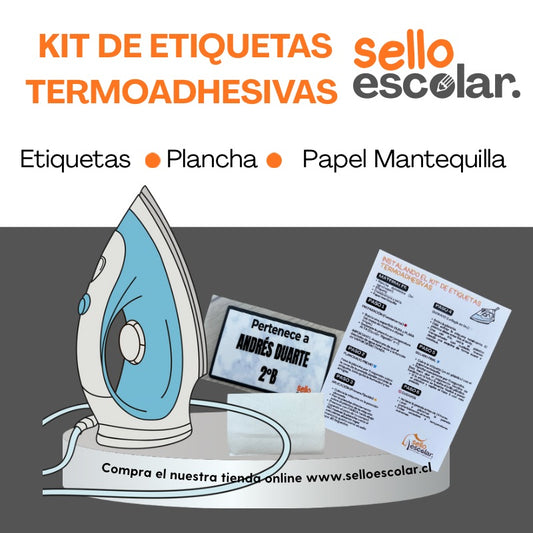 Kit de etiquetas termoadhesivas con nombre